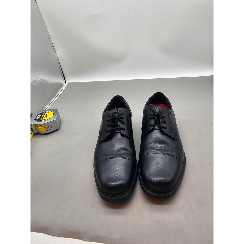 Rockport Mens Charles Road Cap Toe Oxford Black Leather Dress Shoes 6.5W EUR 39